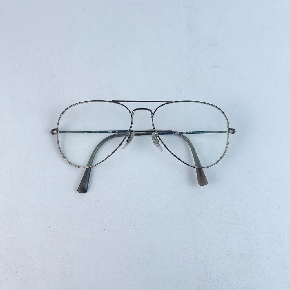 Ray-Ban RB 6049 2620 Unisex Eyeglasses Silver Full‎ Rim Aviator 55-14-140 mm